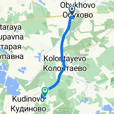 От Кудиновское шоссе 7, Обухово до Unnamed Road, Кудиново