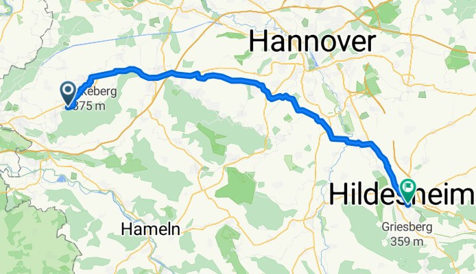 Bergstraße 39, Nienstädt nach Saarstraße 93, Hildesheim