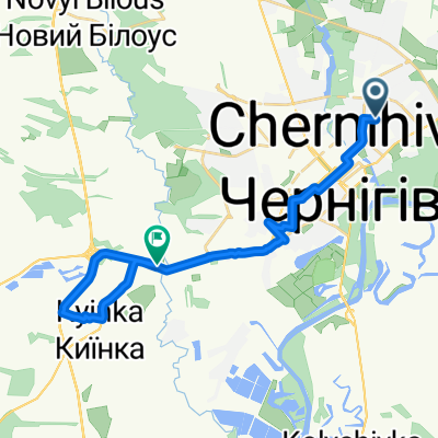 От вулиця Земська 21А, Чернігів до Бетонка