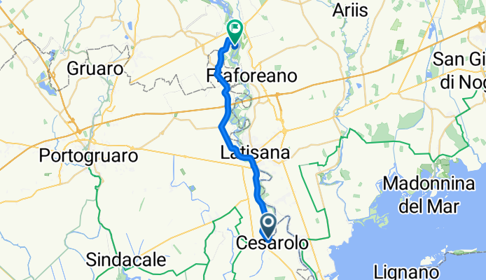 Giro a velocità costante in Varmo