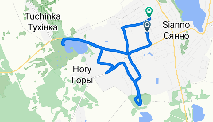 От вуліца Каваленкі, Сянно до улица Азгура, Сенно