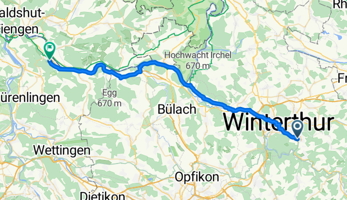 Gerade Fahrt in Zurzach