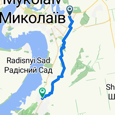 От вулиця Першотравнева 48А, Миколаїв до ТЦ "Фуршет", Миколаїв