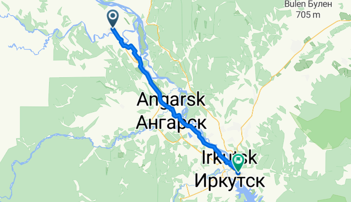 От проспект Мира 33, Средний до Космический проезд 5а, 4, Иркутск