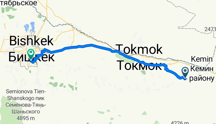 От улица Победы, Орловка до  26, Бишкек