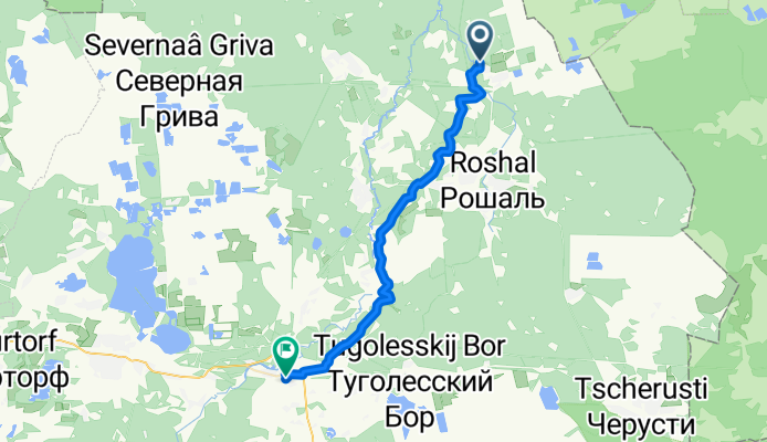 От Unnamed Road, Бакшеево до Кривандино