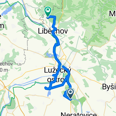 Route from Mělnická 82, Obříství