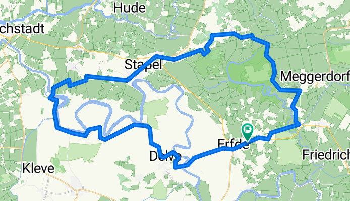 Erfte - Bergenhusen(Storchenstadt) - Bargener Fähre über die Eider - Erfte