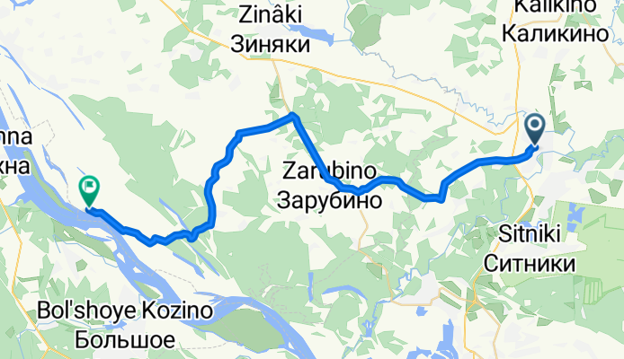 маршрут с Кооперативная улица, Кантаурово