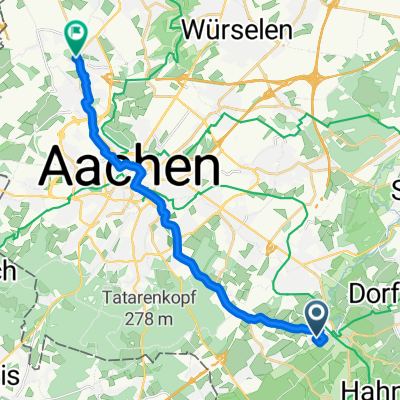August-Macke-Straße 42, Aachen nach Hander Weg 3, Aachen