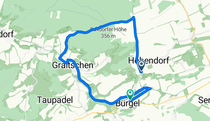 Wilhelmshöhe über Sperbergrund/Graitschen nach Bürgel