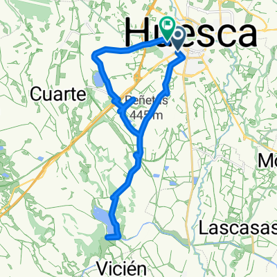 De Avenida Martínez de Velasco 29, Huesca a Calle Ricardo del Arco 28, Huesca
