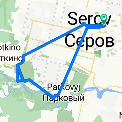 От улица Луначарского 108, Серов до улица Луначарского 108, Серов