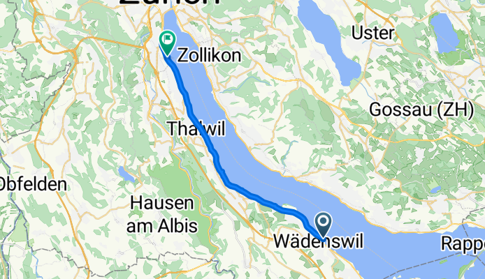 Seeplatz, Wädenswil to Seestrasse 495, Zürich