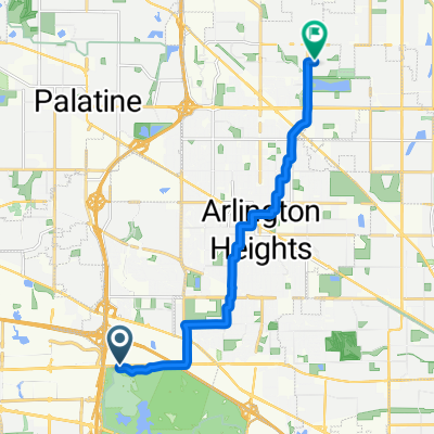 Route to 1516 E Waverly Dr, Arlington Heights