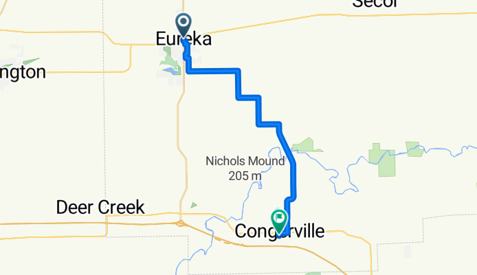 128 N Main St, Eureka to 117 Main St, Congerville