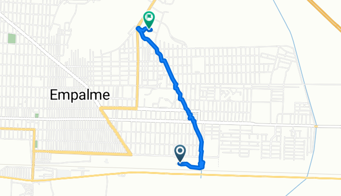 Route from Avenida 16 de Septiembre, Empalme