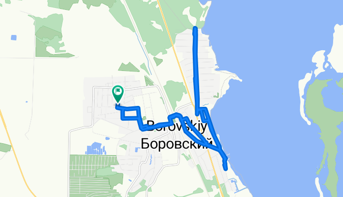 От улица Суворова 6, Боровский до улица Суворова 7, Боровский
