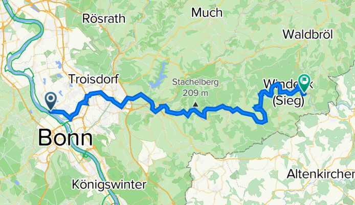 Radweg Sieg - von der Mündung bis nach Windeck