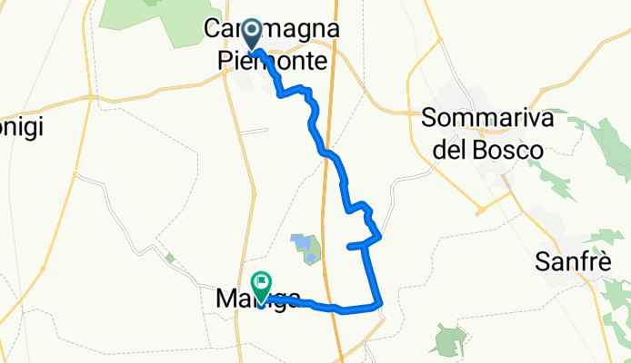 Da Via Argentina 11, Caramagna Piemonte a Strada Comunale Tagliata 12, Maniga