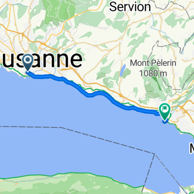 De Avenue de l'Elysée 11, Lausanne à Quai Maria-Belgia 18, Vevey