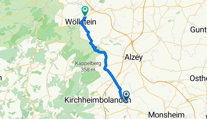 K62, Albisheim (Pfrimm) nach In der Krummgewann 1, Wöllstein