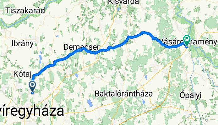 Csaba utca 8, Nyíregyháza to Arpad Way, Vásárosnamény