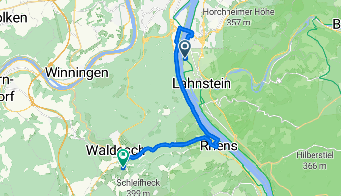 Route nach Unnamed Road, Rhens