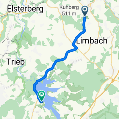Route von Schützenstraße 79, Netzschkau