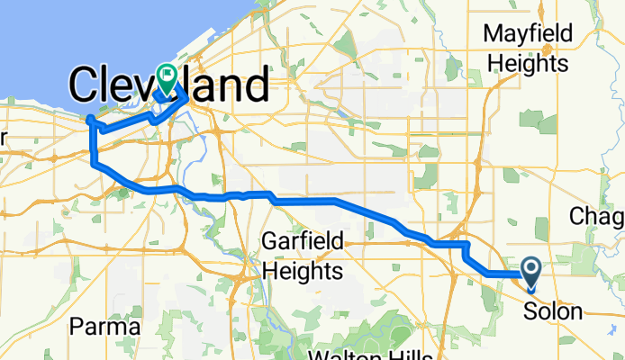5885 Elm Hill Dr, Solon to 226–242 Canal Rd, Cleveland