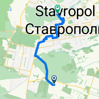От улица Южный обход 55Д, Ставрополь до Кавалерийская улица 32А, Ставрополь