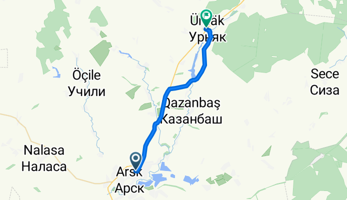 От улица Кирпичная 20, Арск до Р242, Урняк