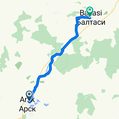 От улица Кирпичная 22, Арск до улица Ленина 45, Балтаси