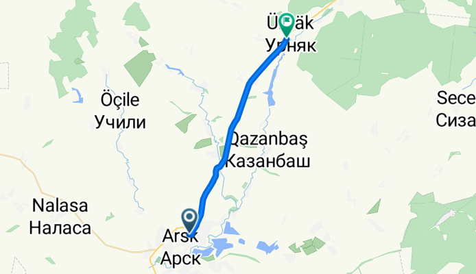 От улица Кирпичная 20, Арск до Р242 10, Урняк