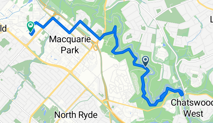 Restful route in Macquarie Park