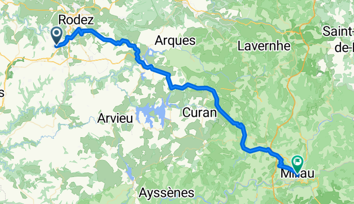 De Rue de la Caral 9, Luc-la-Primaube à Rue Ferrer 1, Millau