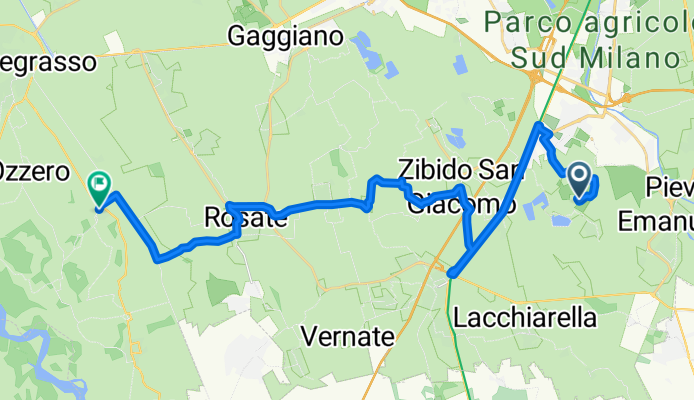 Da Via Giotto, Basiglio a Via Giacomo Matteotti 1, Morimondo