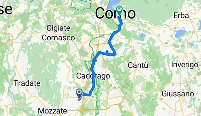 Da Via Strada di Mezzo 20, Cirimido a Via Tommaso Grossi 23, Como