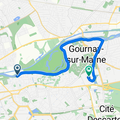 De Quai de la Rive Charmante 30, Noisy-le-Grand à Allée Xavier Bichat 3, Champs-sur-Marne