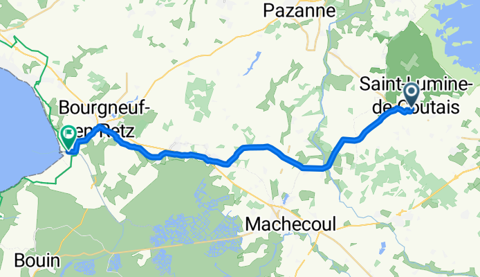 De D73 30, Saint-Lumine-de-Coutais à Quai Jean Mounes 1, Les Moutiers-en-Retz