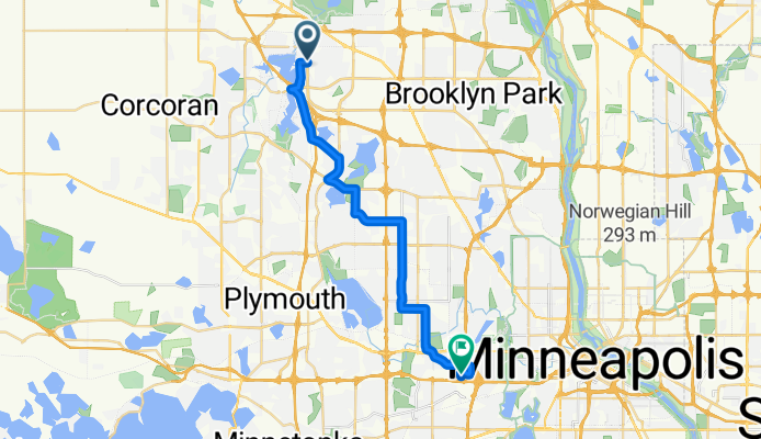 B2B00595 55369&gt;55416 via E Fish Lake Rd, 49th Av N, Boone Av, Glenwood Av