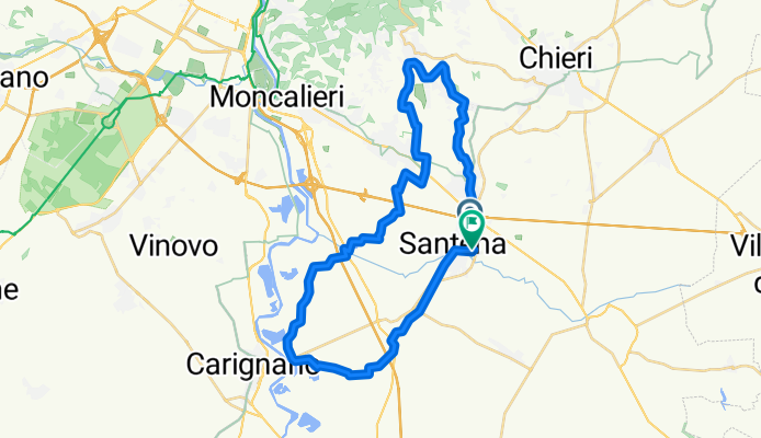 Percorso da Via Modigliani 11, Santena