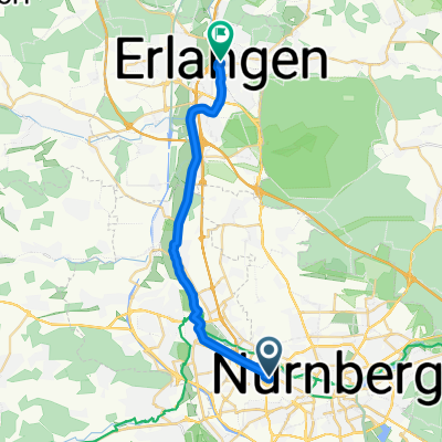 Seeleinsbühlstraße 20, Nürnberg to Nürnberger Straße 3, Erlangen