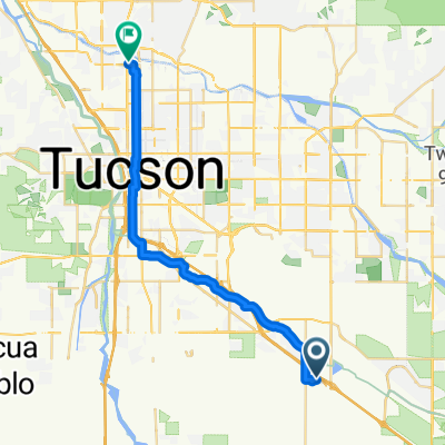 6640 E Wrigley Way, Tucson to 300 W Wetmore Rd, Tucson