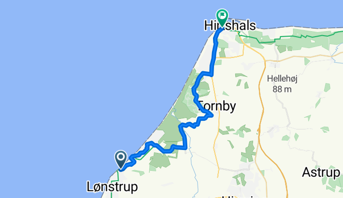 Lonstrup Hirtshals auf cyclerute 1
