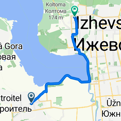 От улица Баранова 81А, Ижевск до 10-я Подлесная улица 28, Ижевск