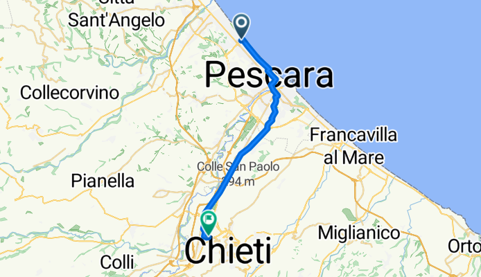 De Via Lago di Bracciano 6, Montesilvano a Via Maestri del Lavoro 19, Chieti