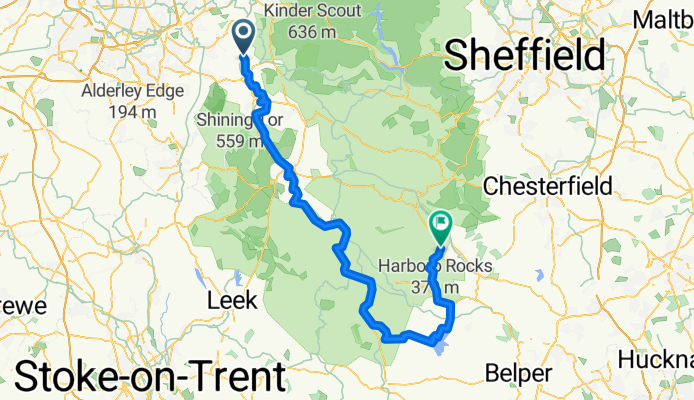 Tour de Peaks Day 2 New Mills to 9 Ladies (78k 48m)