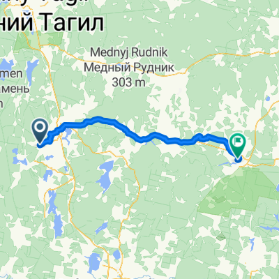 От улица Ленина 5, Кировград до Красноармейская улица 48, Реж