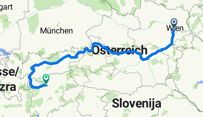 Wien &gt; Liezen &gt; Salzburg &gt; Innsbruck &gt; Reschen &gt; Meran